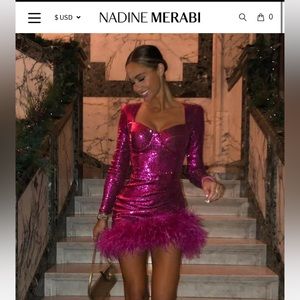 Nadine Merabi Miley Dress Pink